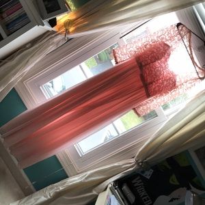 pink petal lace bridesmaid dress